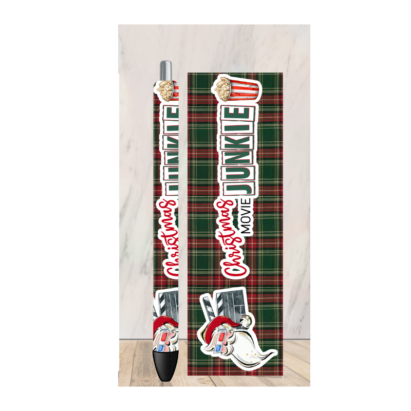 Christmas Movie Junkie Plaid Pen Wrap