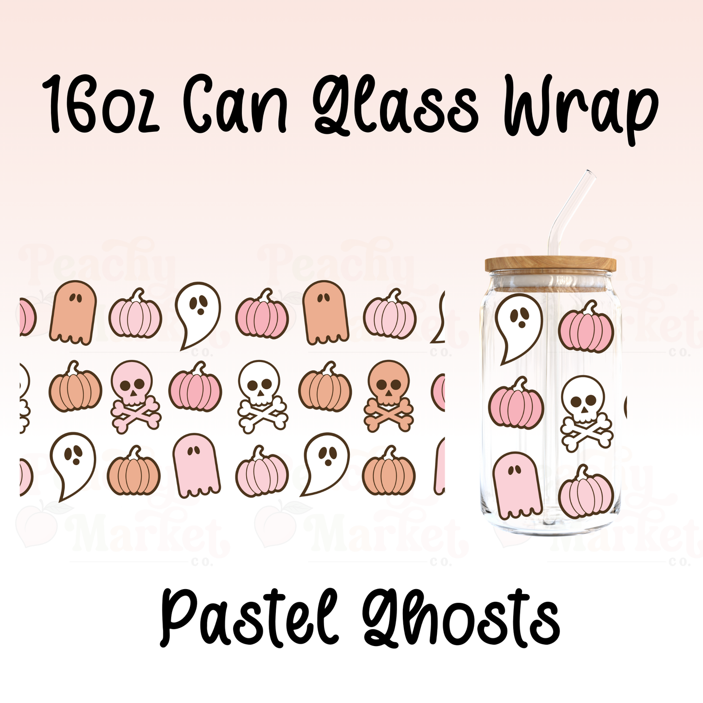 Pastel Ghost 16oz Can Glass Wrap Vinyl