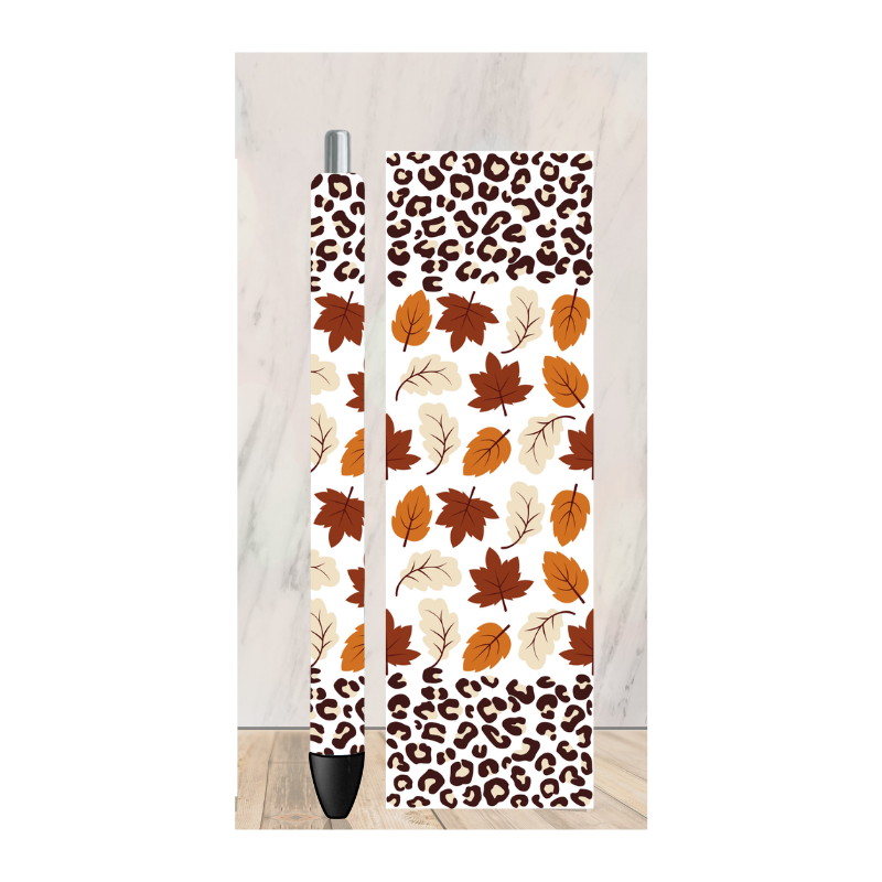 Fall Leaves and Cheetah Pen Wrap