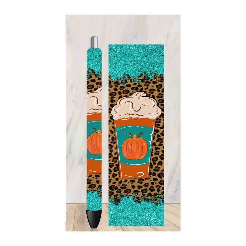 Pumpkin Spice Latte Teal Pen Wrap