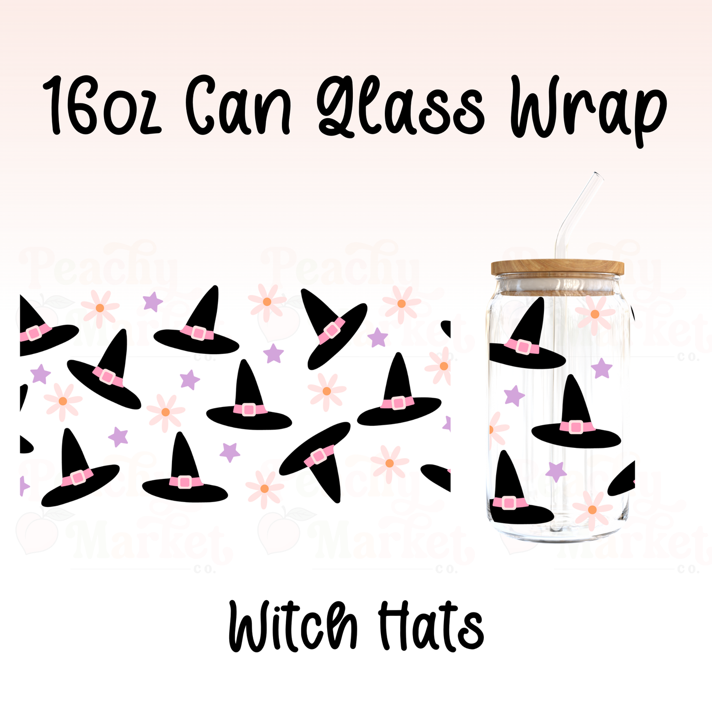 Witch Hats 16oz Can Glass Wrap Vinyl