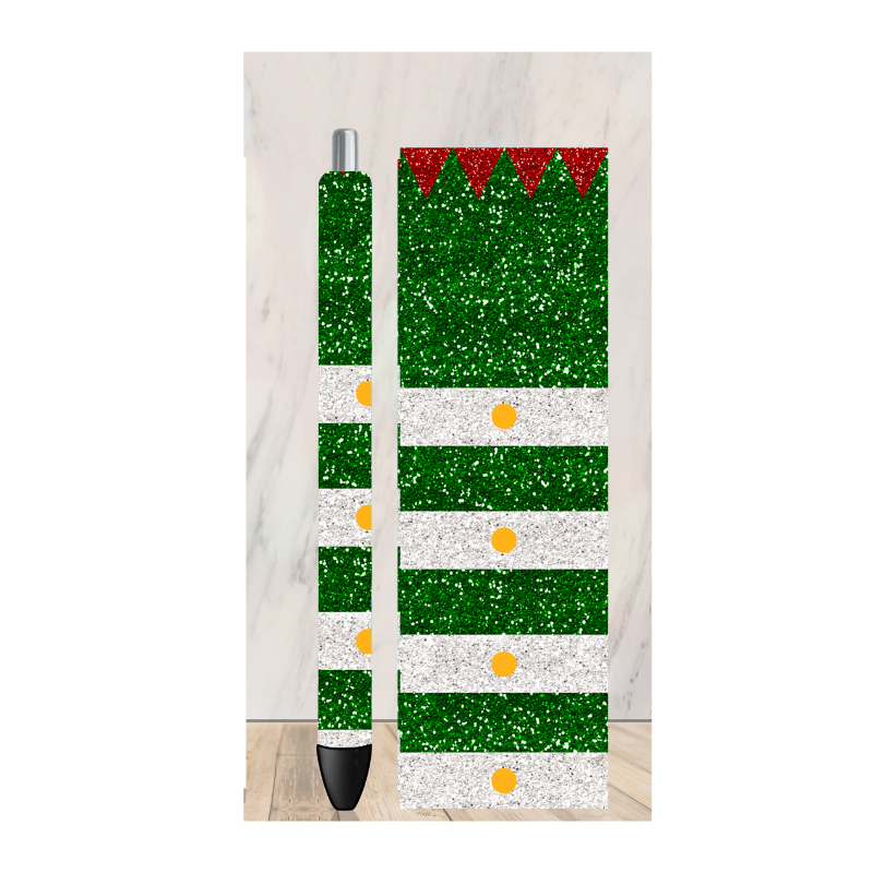 Green Elf Stocking Pen Wrap