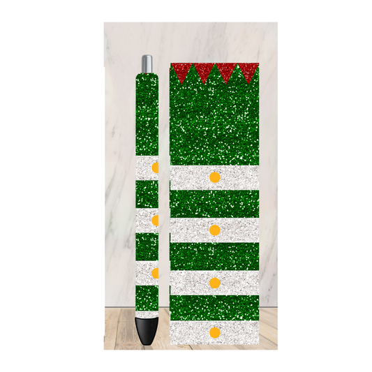 Green Elf Stocking Pen Wrap