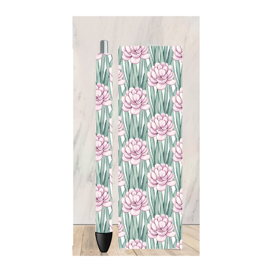 Pink Succulent Pen Wrap