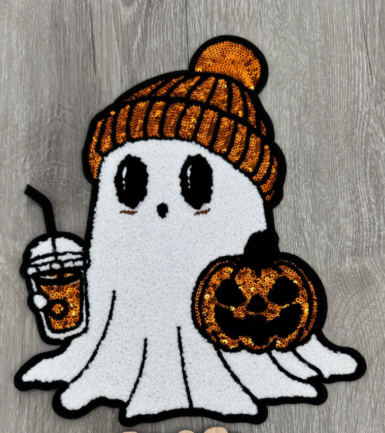 Ghost Sequined Chenille Patch