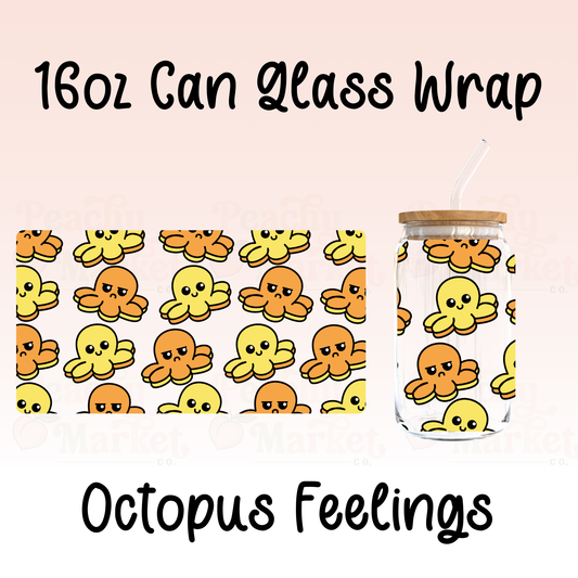 Octopus Feelings 16oz Can Glass Wrap Vinyl