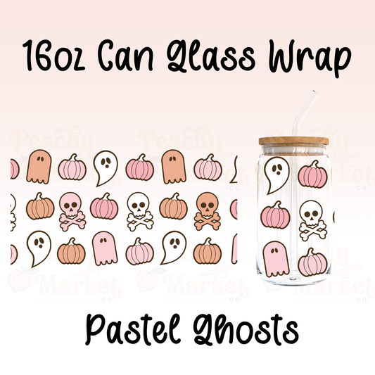 Pastel Ghost 16oz Can Glass Wrap Vinyl