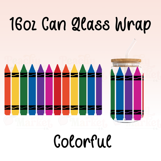 Colorful 16oz Can Glass Wrap Vinyl