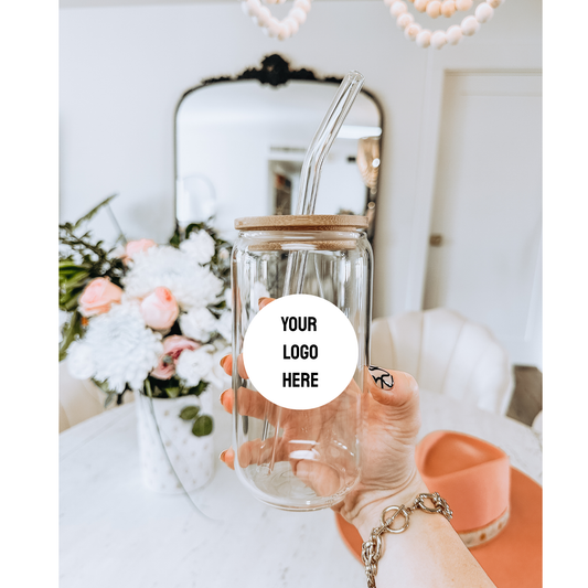 Custom Design or Logo 16oz Can Glass