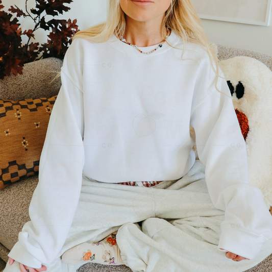 Gildan 18000 White 50/50 Crewneck