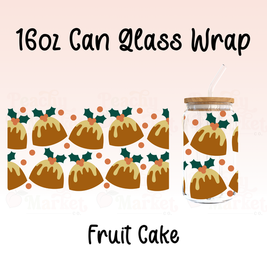 Fruit Cake 16oz Can Glass Wrap Vinyl