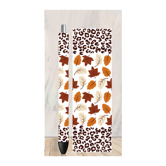 Fall Leaves and Cheetah Pen Wrap
