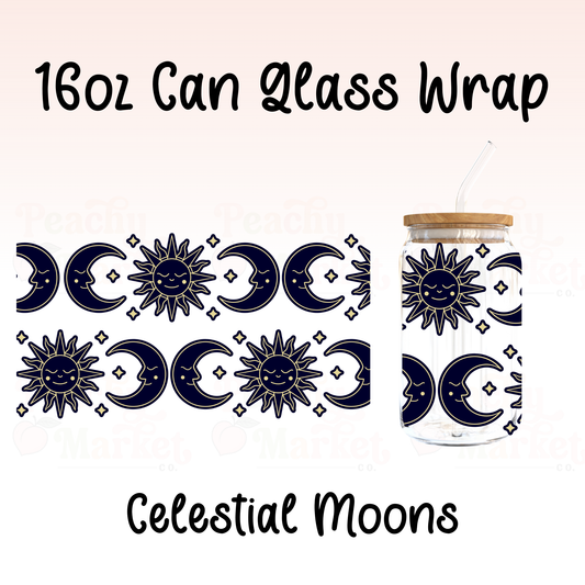 Celestial Moons 16oz Can Glass Wrap Vinyl