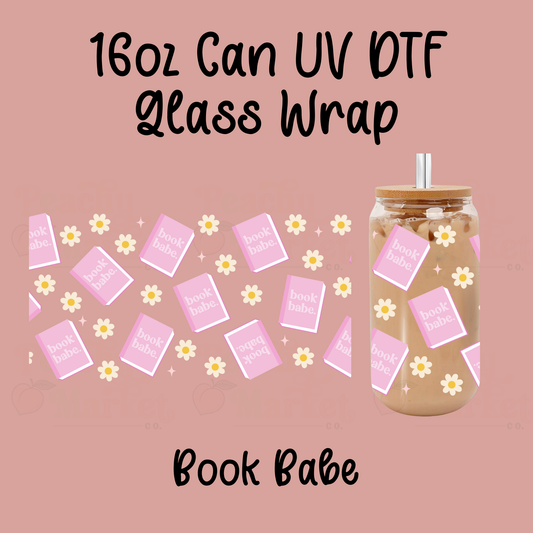 Book Babe 16oz Can Glass Wrap UV DTF