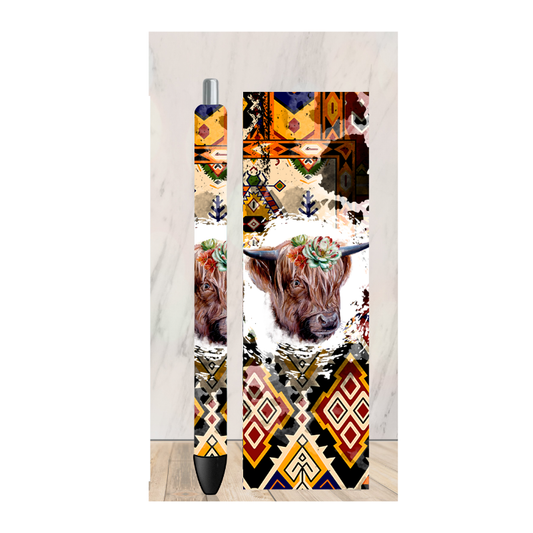 Brown Aztec Pen Wrap
