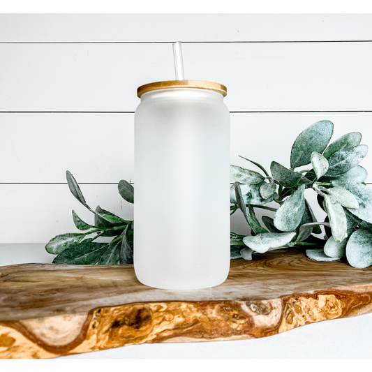 16oz Frosted Sublimation Can Glass