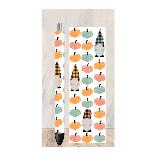 Pastel Pumpkins and Gnomes Pen Wrap