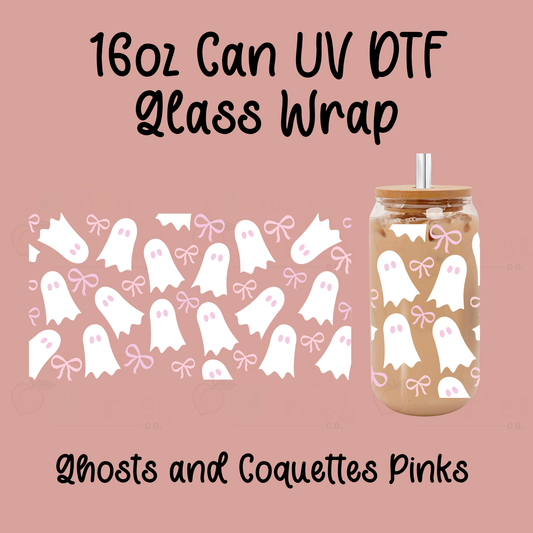 Ghost and Coquettes 16oz Can Glass Wrap UV DTF
