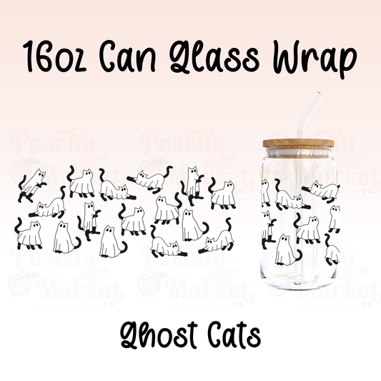 Ghost Cats 16oz Can Glass Wrap Vinyl