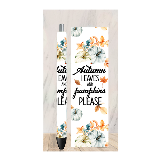Autumn Leaves and Pumpkins Please Pen Wrap