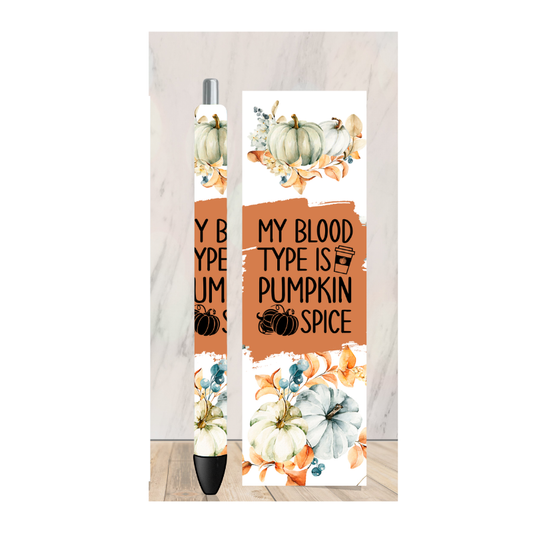 My Blood Type is Pumpkin Spice Pen Wrap