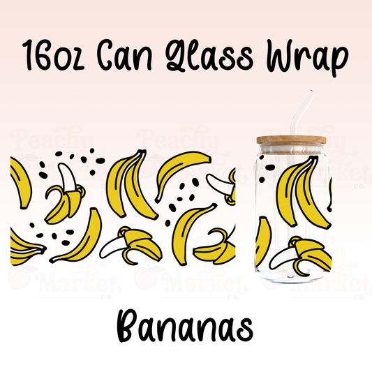 Bananas 16oz Can Glass Wrap Vinyl