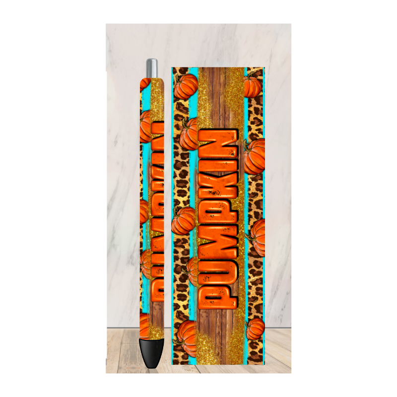 Pumpkin and Teal Pen Wrap