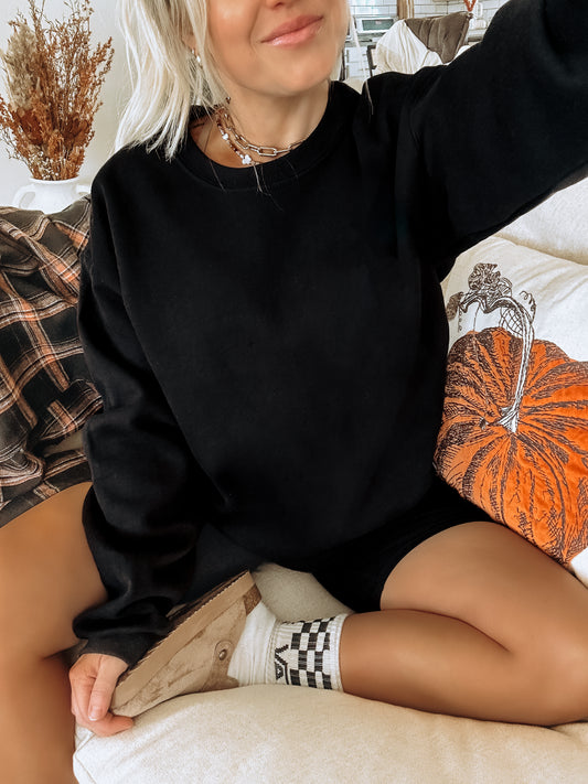Gildan 18000 Black 50/50 Crewneck