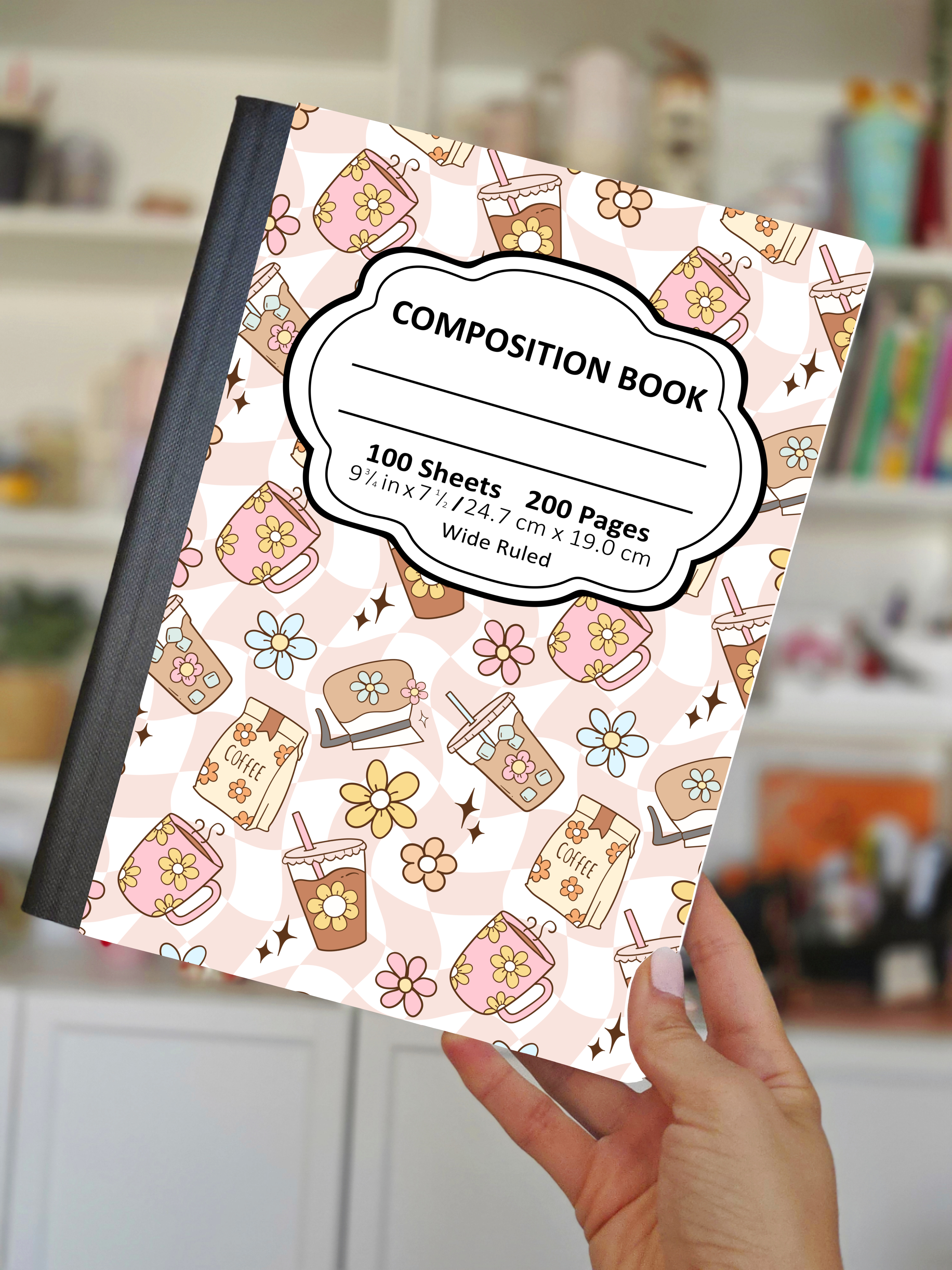 Compasition Notebook Back Coffee Composition Notebook Wrap Front + Back – Peachy Market Co