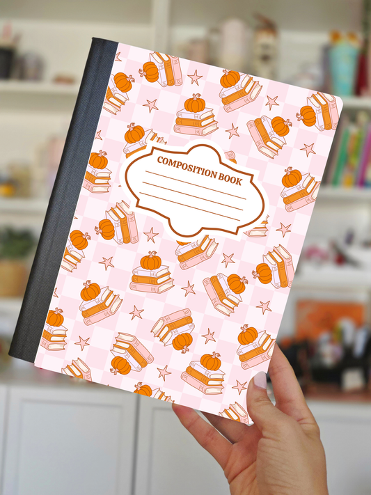 Fall Books Composition Notebook Wrap Front + Back