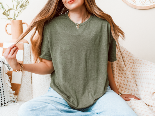Gildan Softstyle 64000 Heather Military Green Shirt