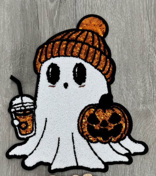 Ghost Sequined Chenille Patch